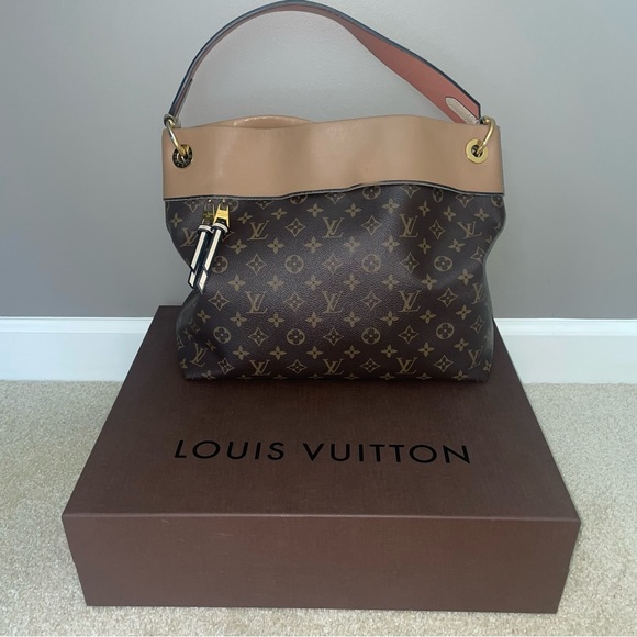 Authentic Louis Vuitton Monogram Tuileries Besace Sesame Peach Creme - Picture 3 of 15
